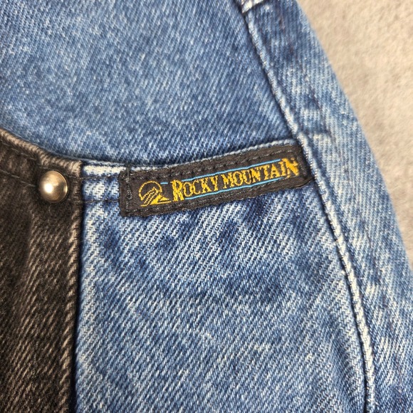 Rocky Mountain Clothing Co Vintage Two Tone Blue Black Western Jeans Made in USA - Picture 2 of 13